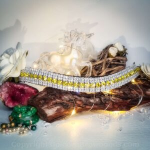 Bright Yellow & Clear Diamante Hand Made Crystal Unicorn Browband