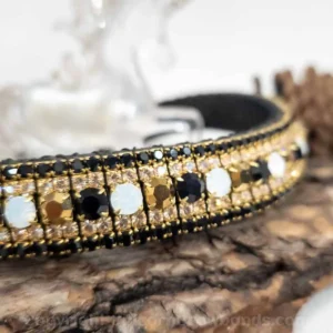 Close Up Details of the Black and Gold Bling Browband for all Horses and Ponies