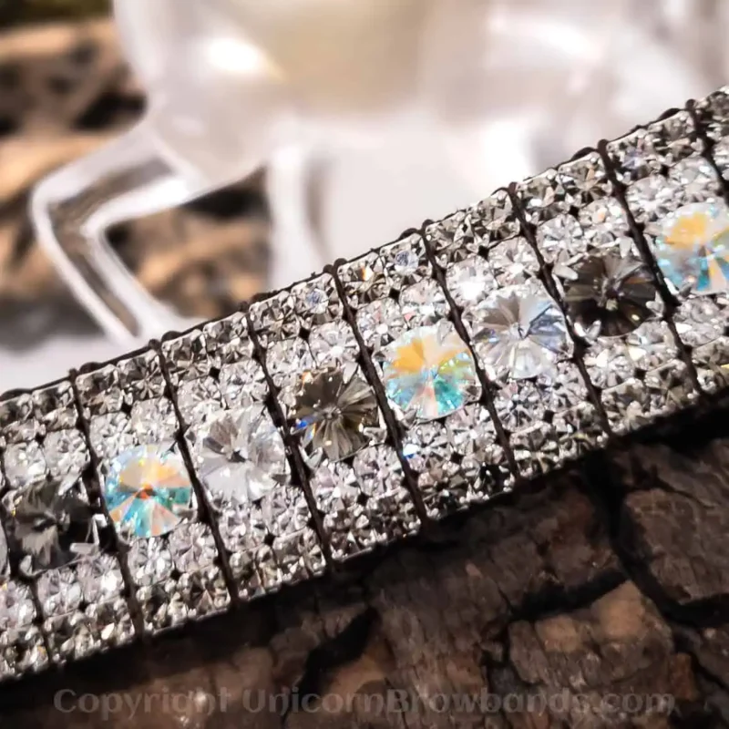 Black Diamond Shimmer Swarovski® Rivoli Crystal Browband - Special Edition