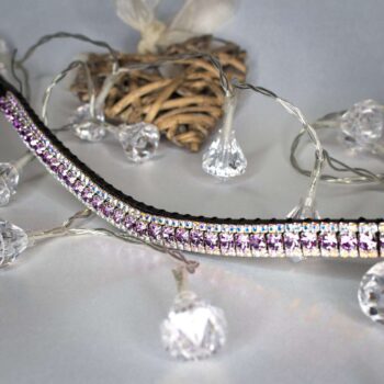 thumbnail interactive-video image 1 of FSS 3-Row Crystal Posh Curve Shaped Browband – Clear White Silver Bling For Horse Bridles, Leather 1 of 3