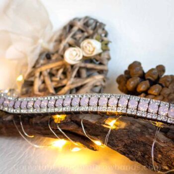 Delicate Pink Opal and Clear Diamante Crystal Browband by Unicorn Browbands UK