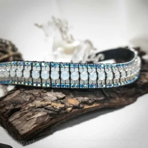 Frosty Opalescent Crystal Browband for Winter Aesthetic by Unicorn Browbands UK