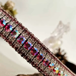 Hand Made Pink AB Crystal Unicorn Browbands
