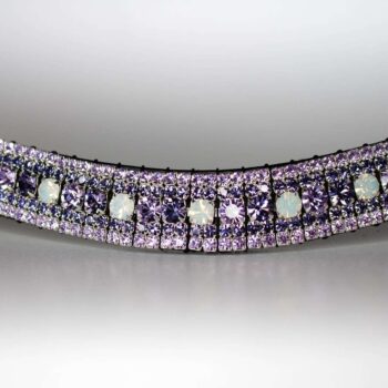 Five Row Crystal Browband in Shades of Purple and Opal