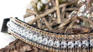 Megabling browband in 5 row Preciosa Rivoli extra sparkly crystals