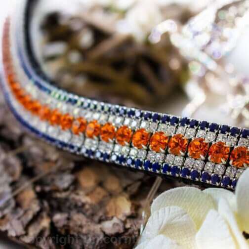 Navy, clear and orange browband ideas perfect for horses