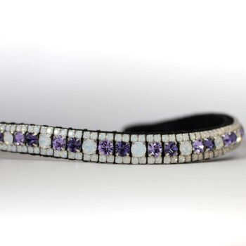 A White Opal and Purple Browband on a white back ground
