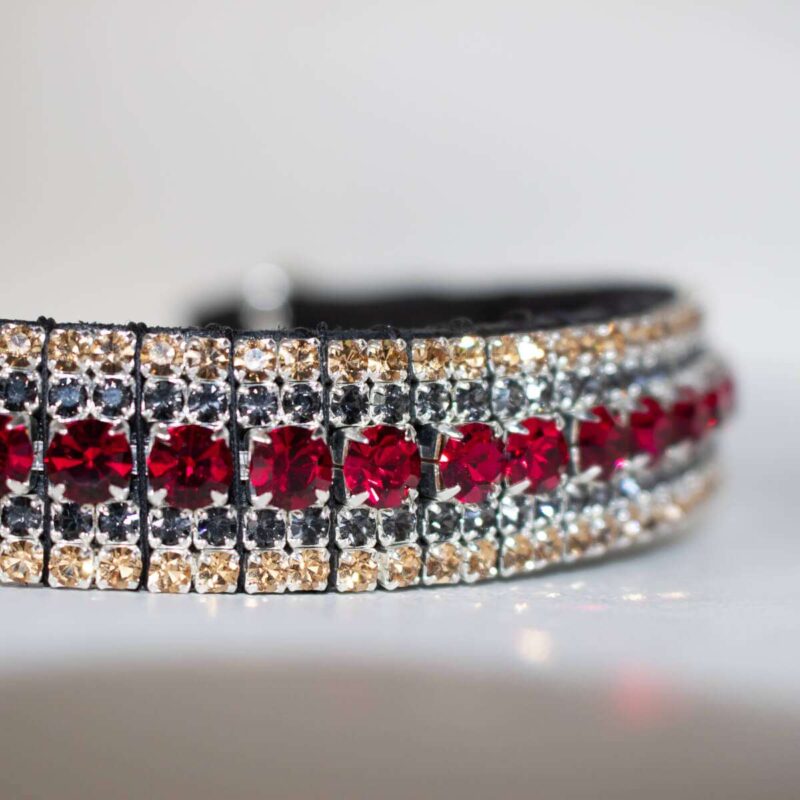 Ruby and Gold Browband - Hand Made Crystal Unicorn Browbands