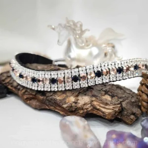 Handcrafted equestrian browband made in the UK, featuring silver-plated settings and Preciosa Maxima crystals