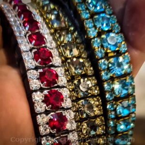 Luxury Handmade Diamante Dog Collars 12mm 3 rows of diamantes