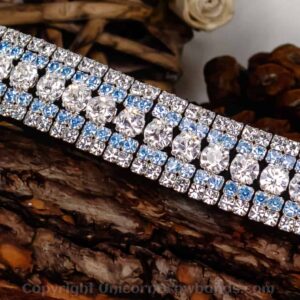 Luxury Swarovski Bling Browband Clear Diamante and Light Ice Blue.jpg