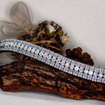 Luxury Swarovski Browband Clear Diamante and Light Ice Blue