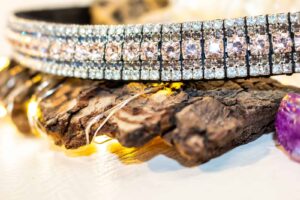 Peach coloured Handmade Bling Browband for horses by Unicorn Browbands