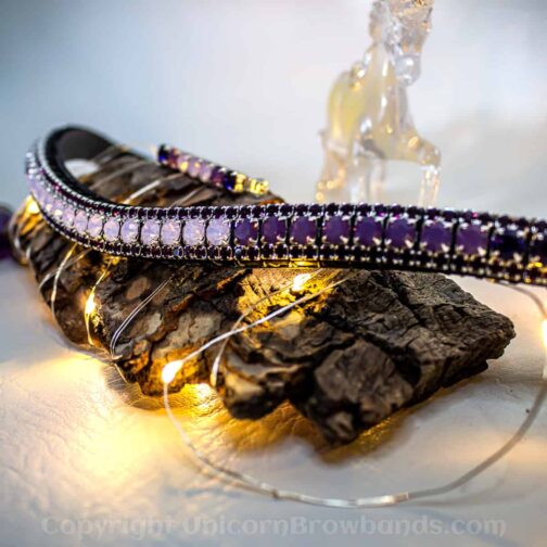Purple Ombre Crystal Browband - Hand Made Crystal Unicorn Browband