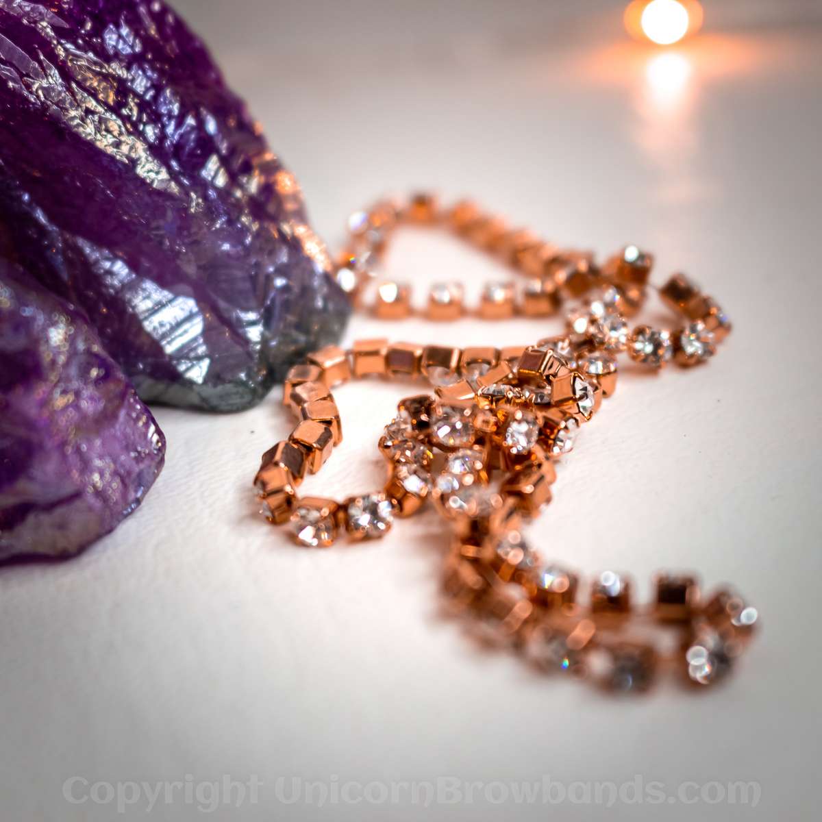 Rose Gold Hand Made Crystal Chain used in Unicorn Browbands