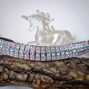 Sparkling crystal browband with unicorn ornament