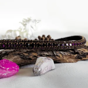 Plum Noir purple crystal horse browband with Dark Orchid and Amethyst Preciosa crystals by Unicorn Browbands UK